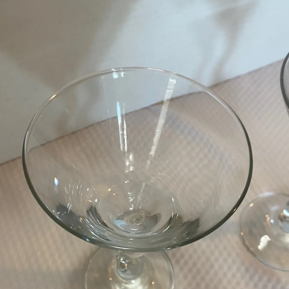 Pier 1 Clear Zig Zag Martini Glasses Set of 2